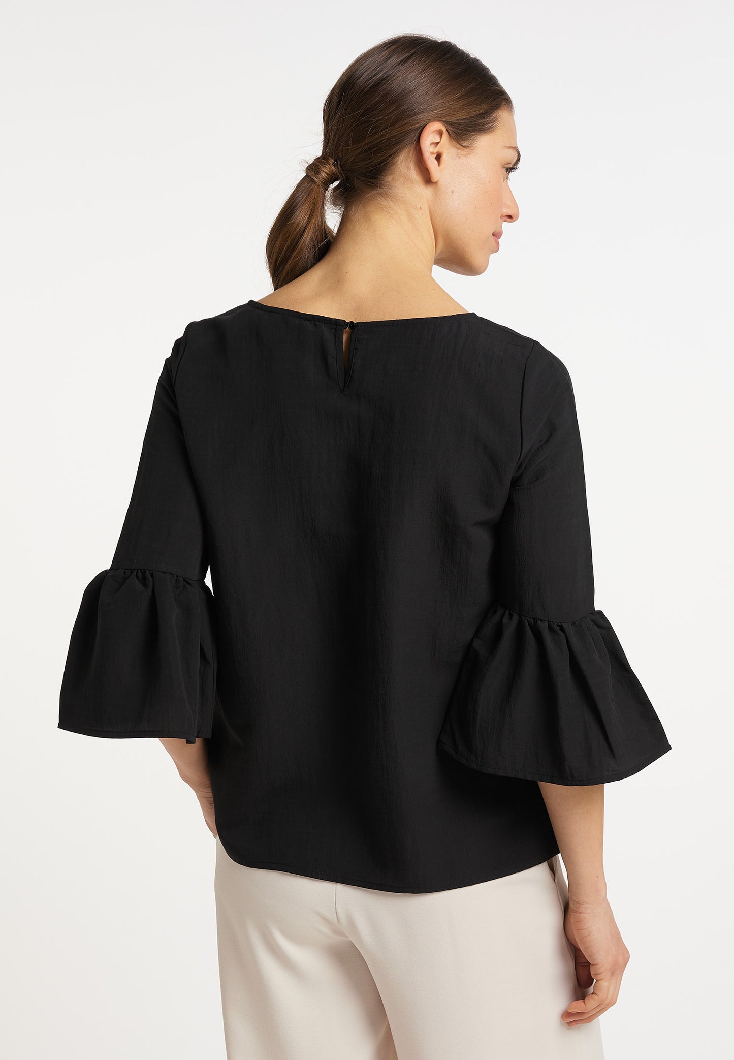 usha WHITE LABEL Women's Blouse With Trumpet Sleeves