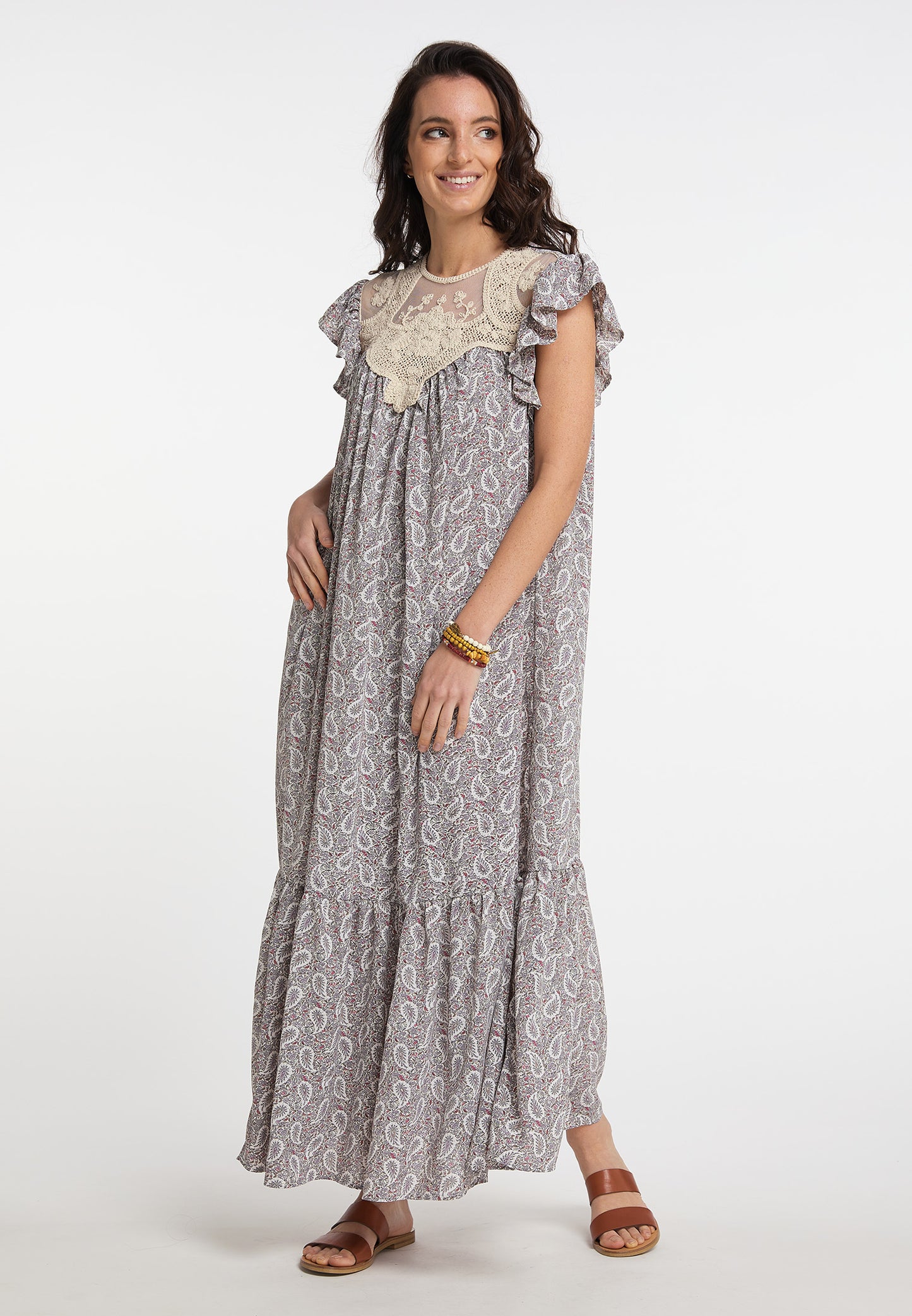 usha FESTIVAL Women's Maxi Dress With All Over Print