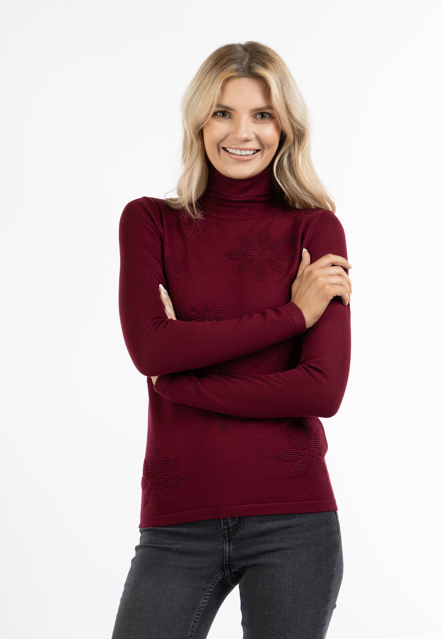 usha Damen Rollkragen Strickpullover