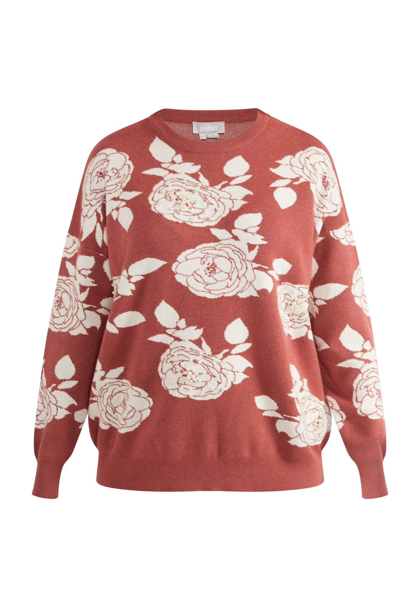 usha Damen Pullover mit Perlen