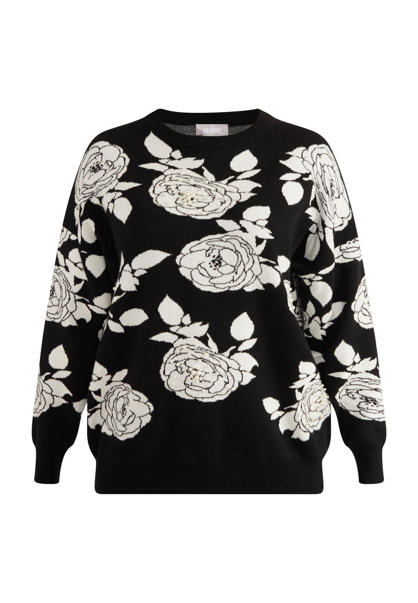 usha Damen Pullover mit Perlen