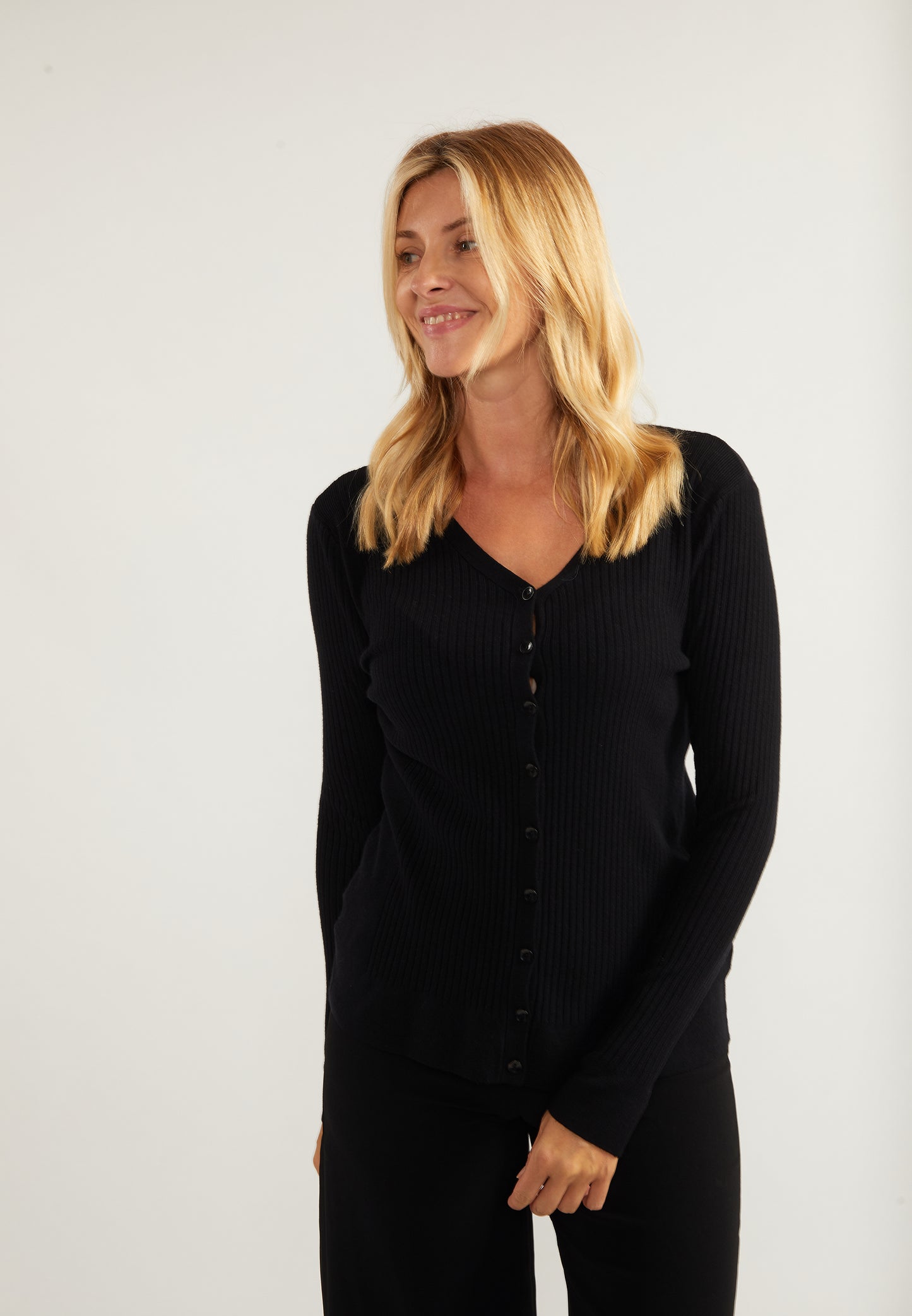 usha BLACK LABEL Women's Cardigan With Button