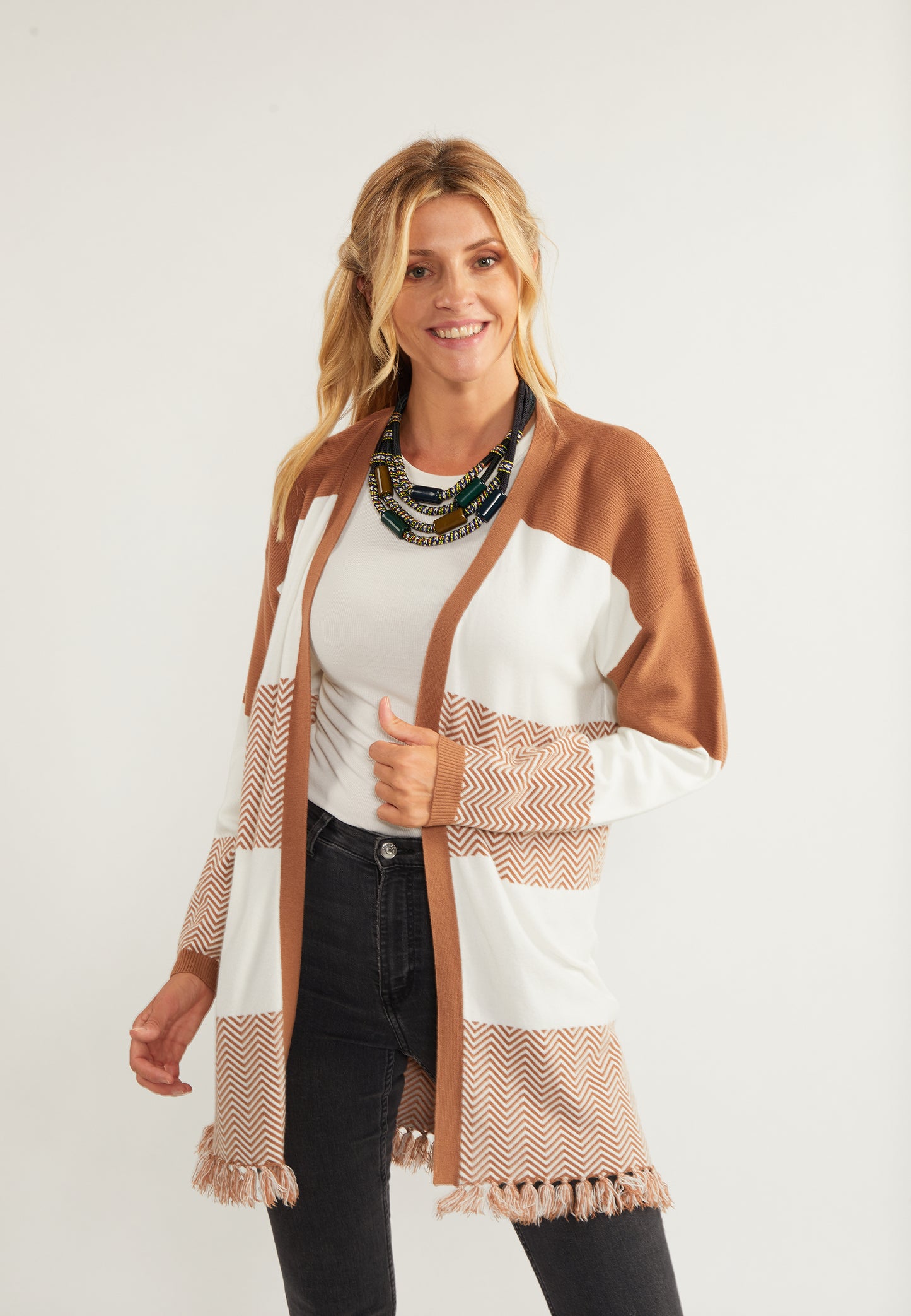 usha FESTIVAL Women's Open Knit Cardigan