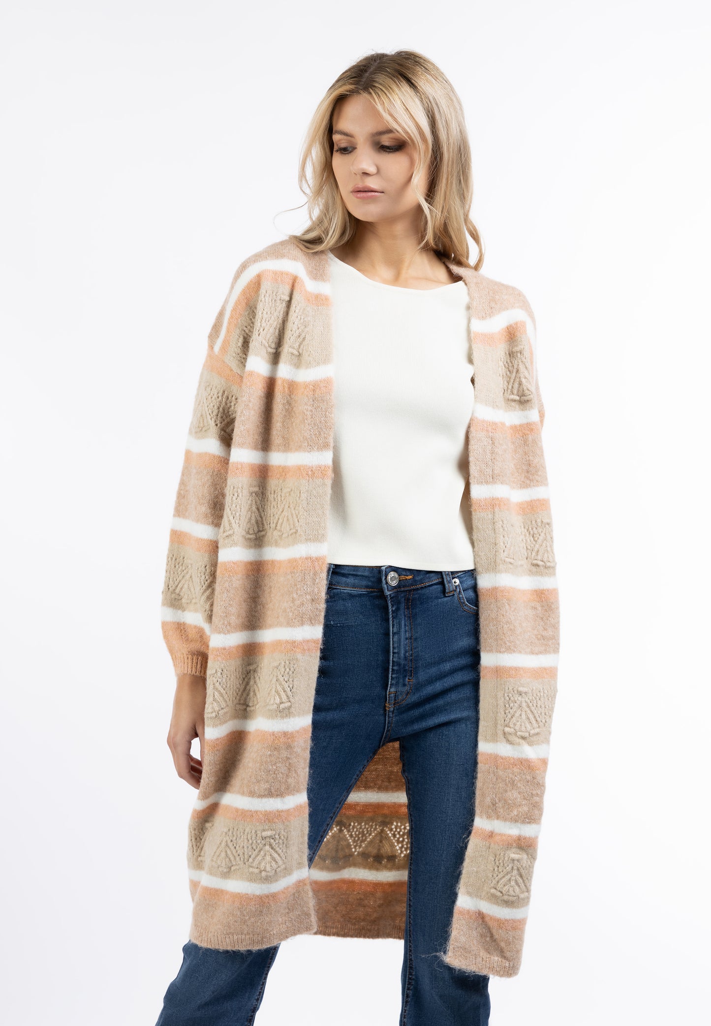 usha FESTIVAL Women's Knit Long Cardigan