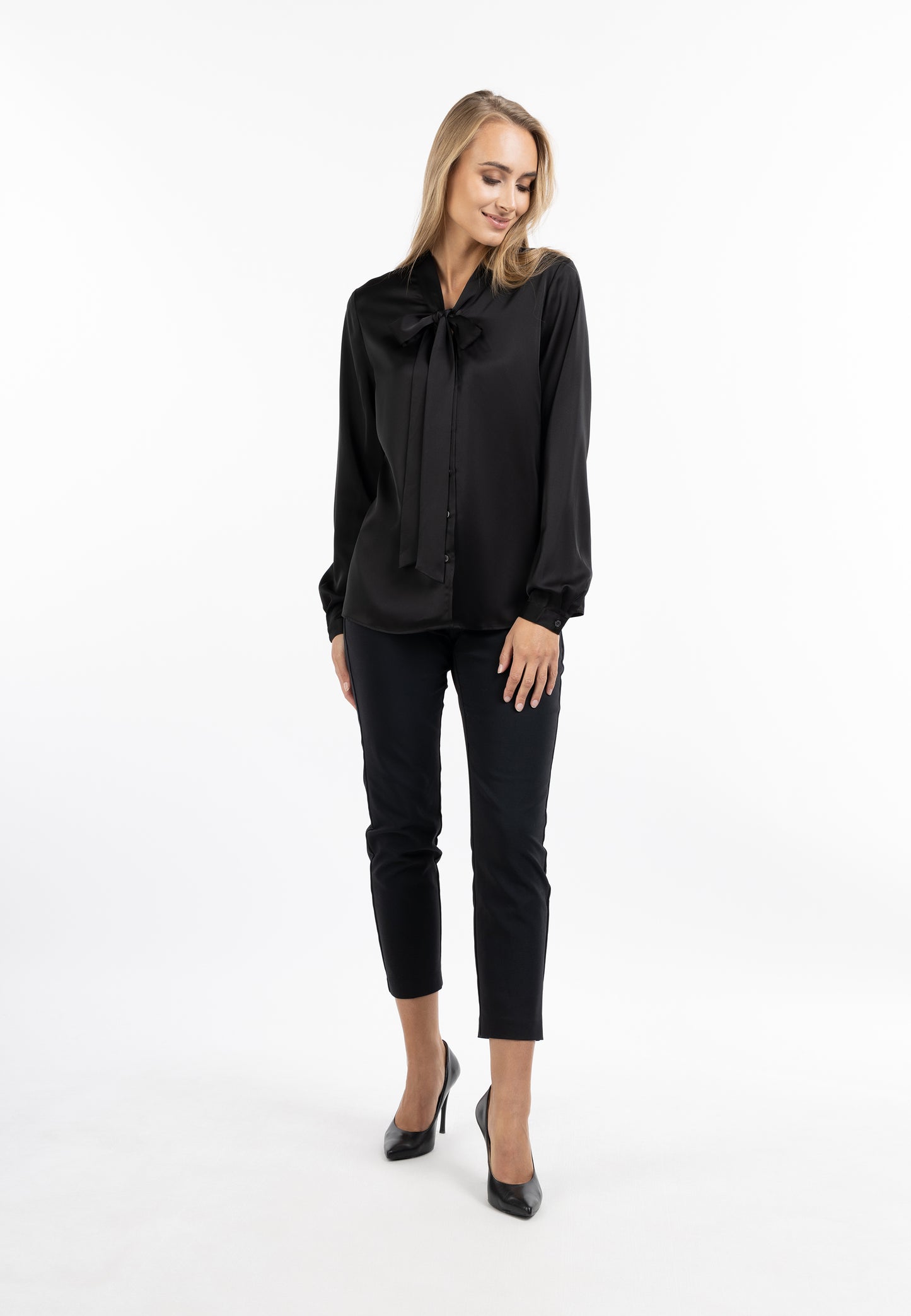 usha BLACK LABEL Women's Tie Neck Blouse