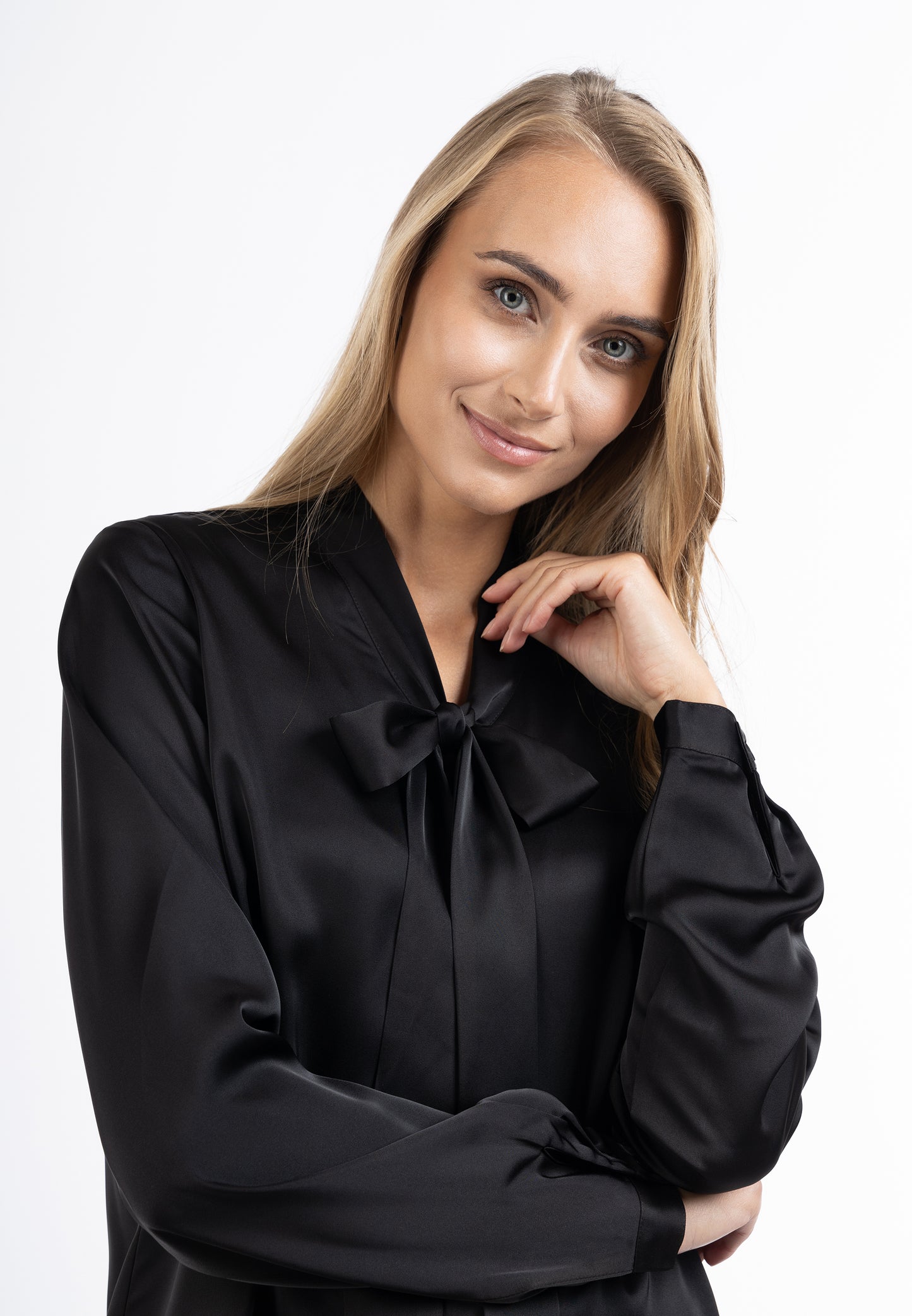 usha BLACK LABEL Women's Tie Neck Blouse