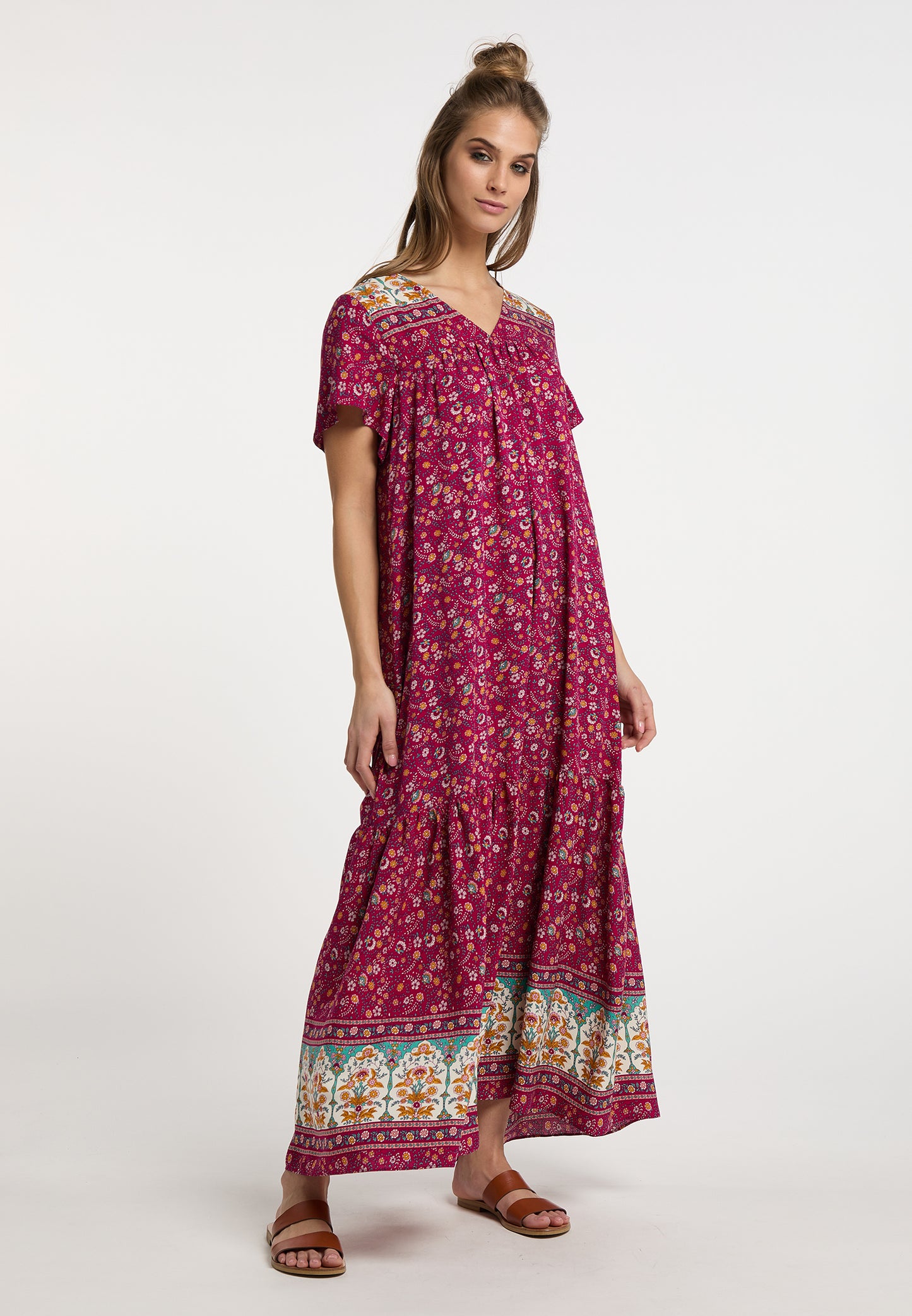 usha FESTIVAL Women's Summer Dress With Floral Print