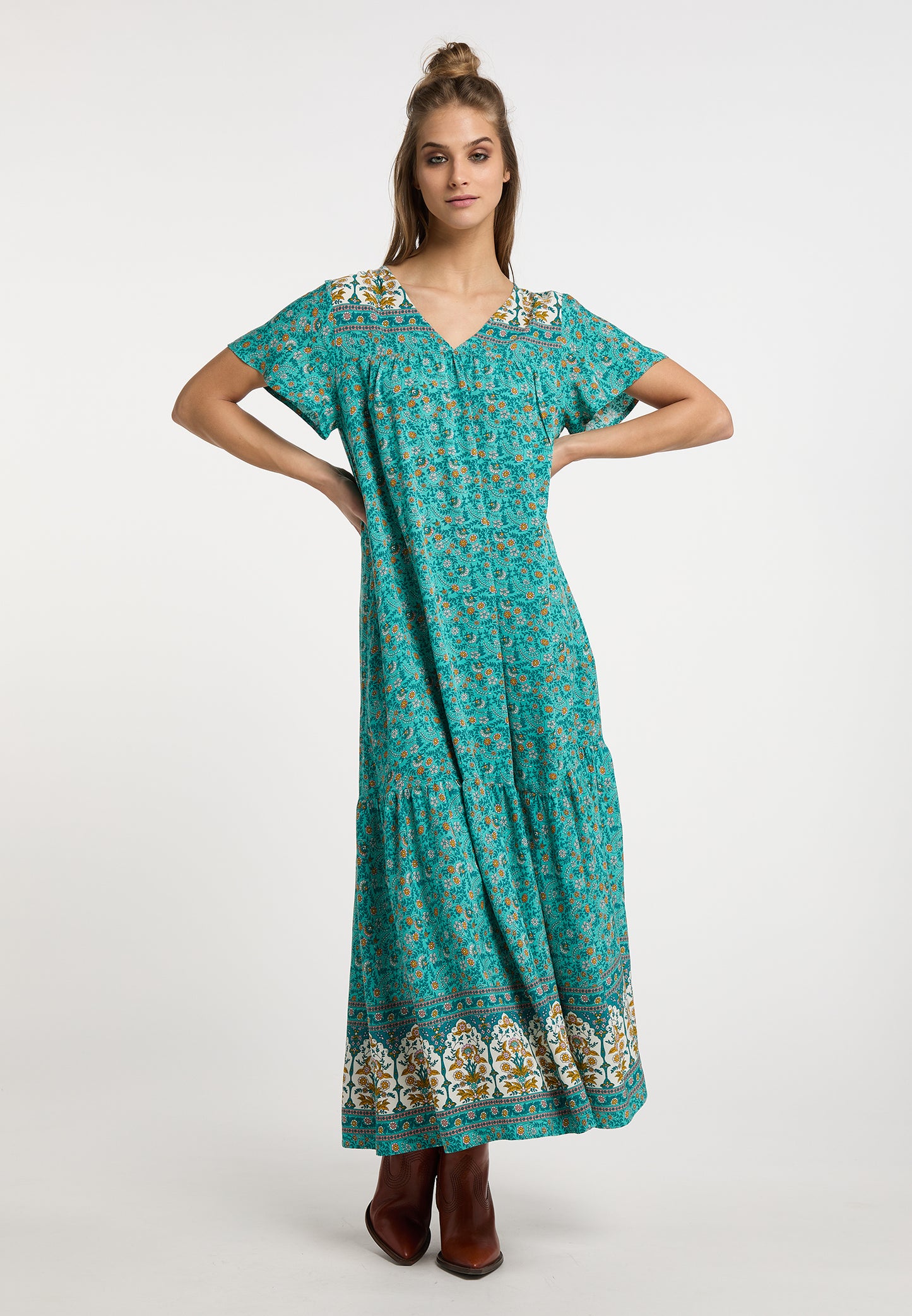 usha FESTIVAL Women's Summer Dress With Floral Print