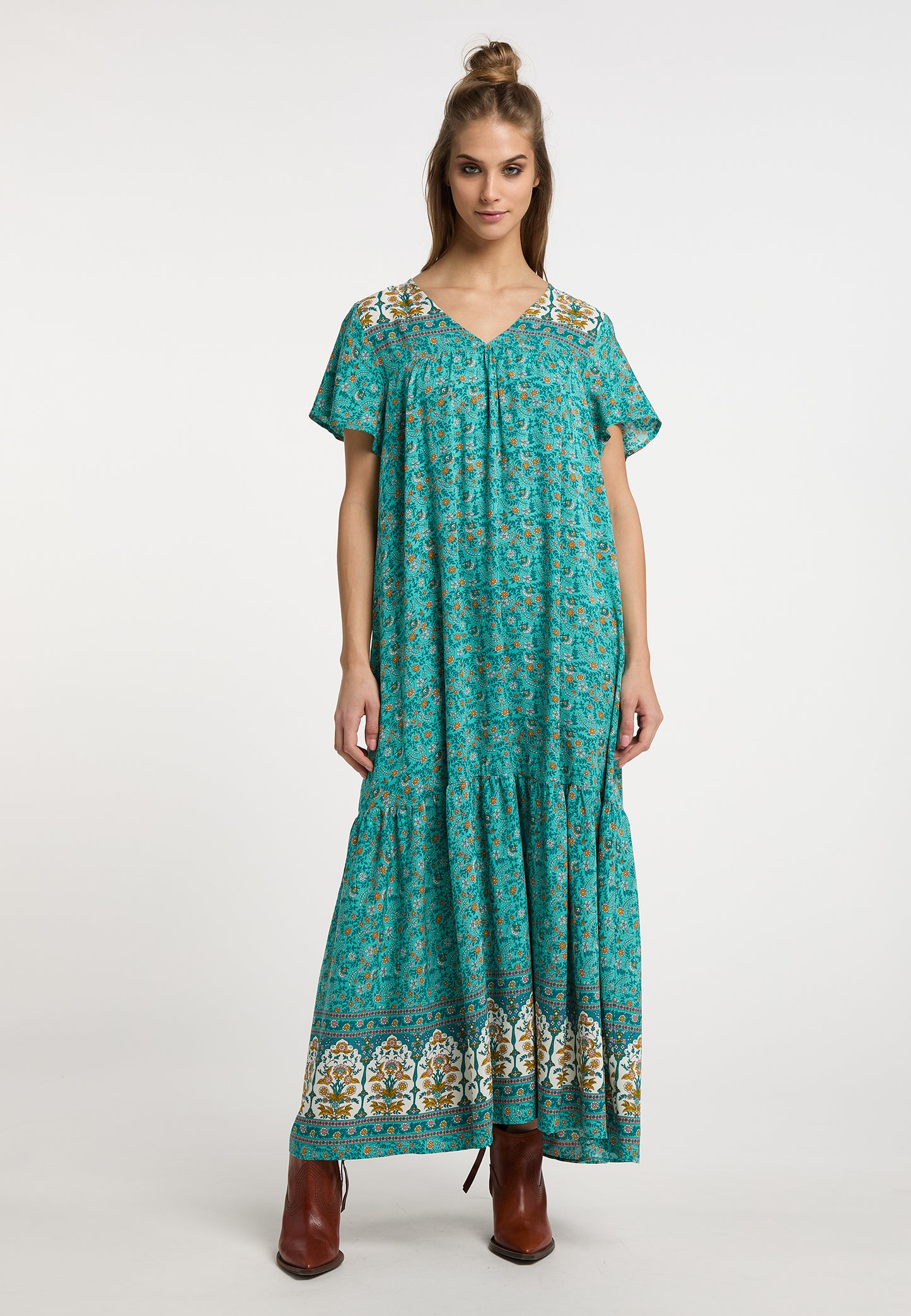 usha FESTIVAL Women's Summer Dress With Floral Print