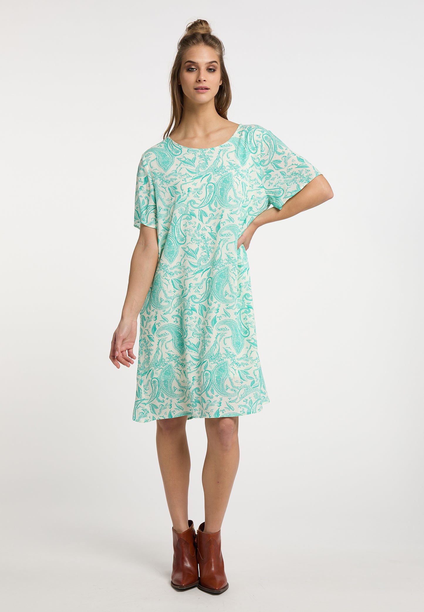 usha FESTIVAL Women's Short Sleeve Dress