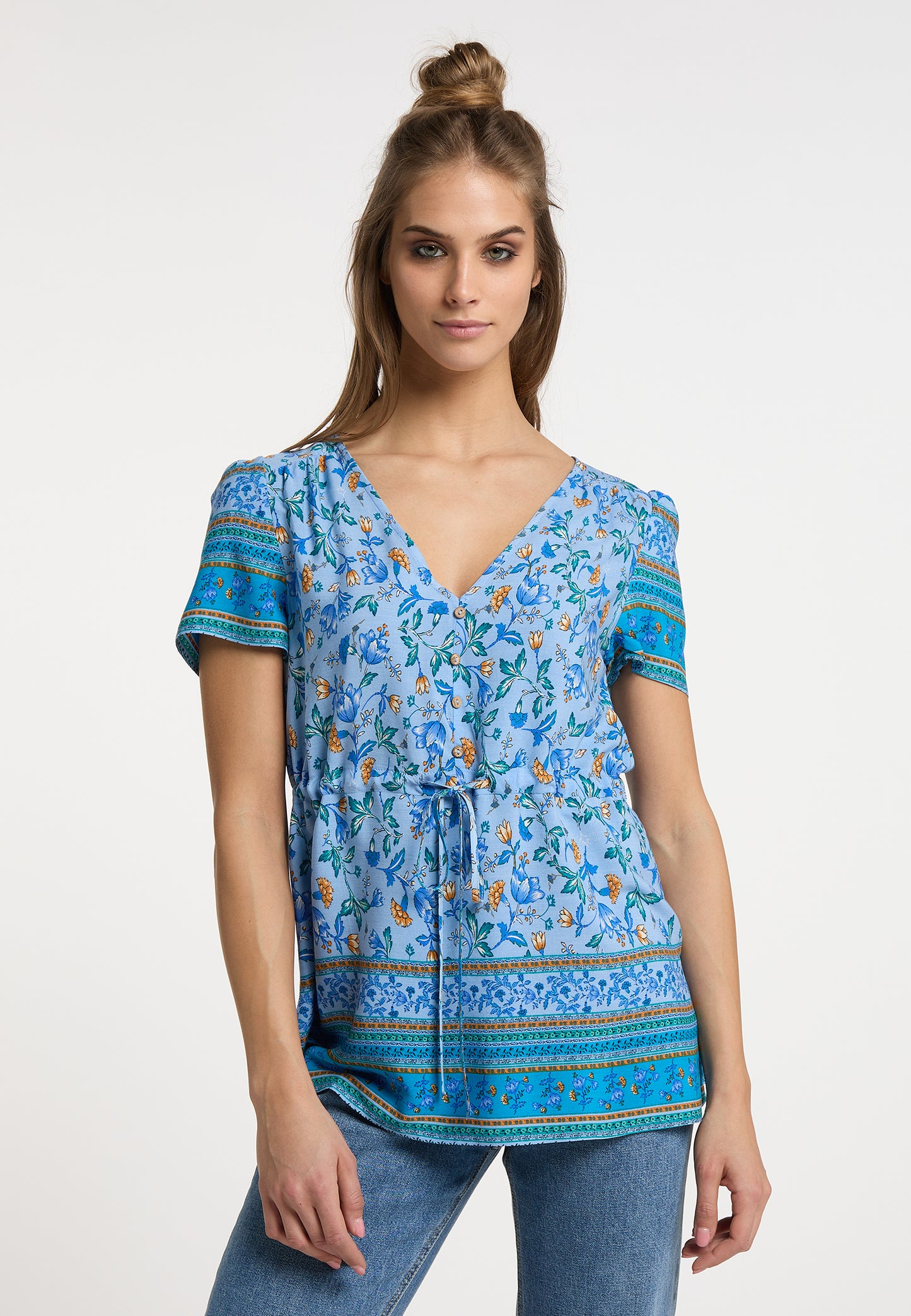 usha FESTIVAL Women's Short Sleeve Blouse