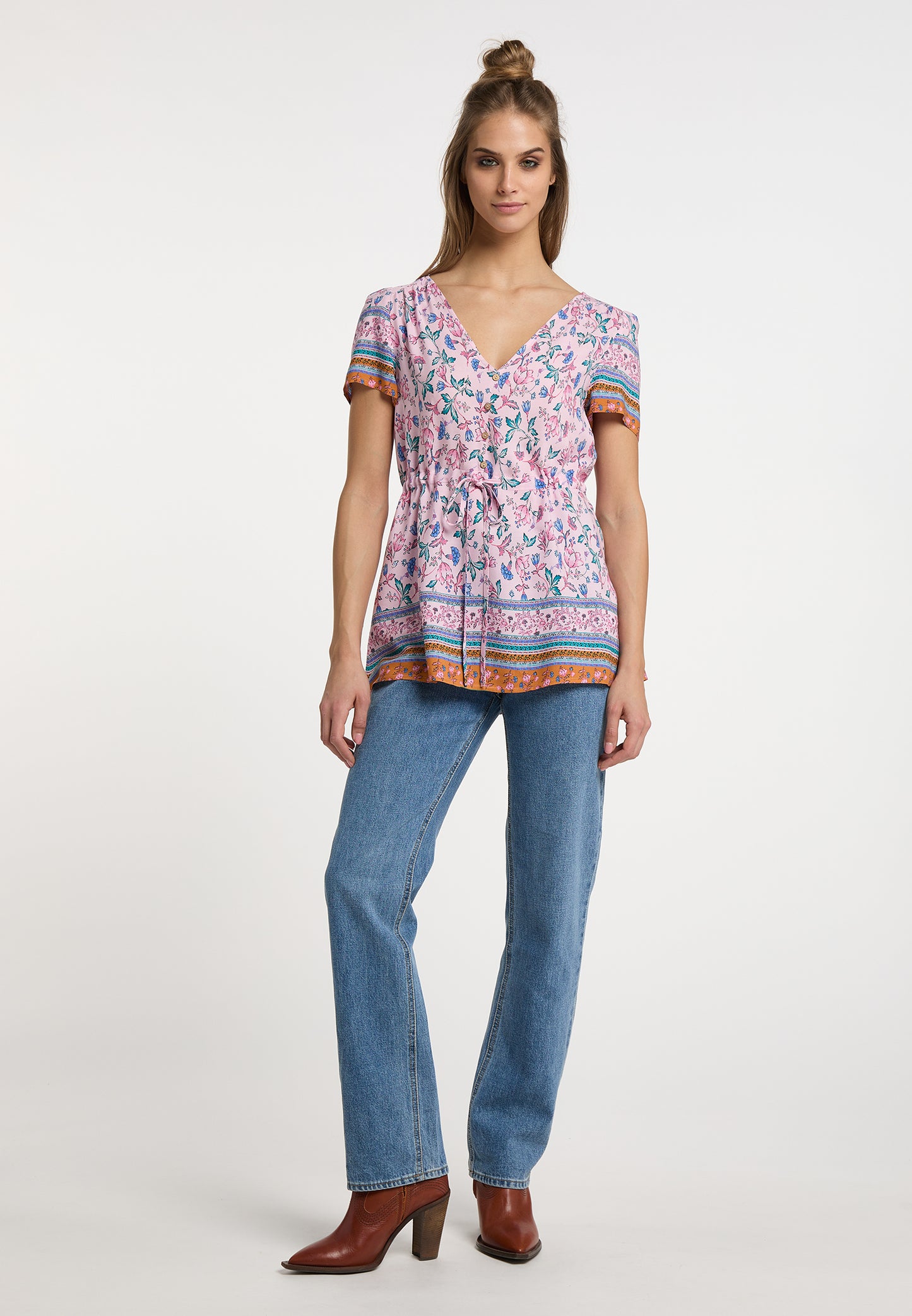usha FESTIVAL Women's Short Sleeve Blouse