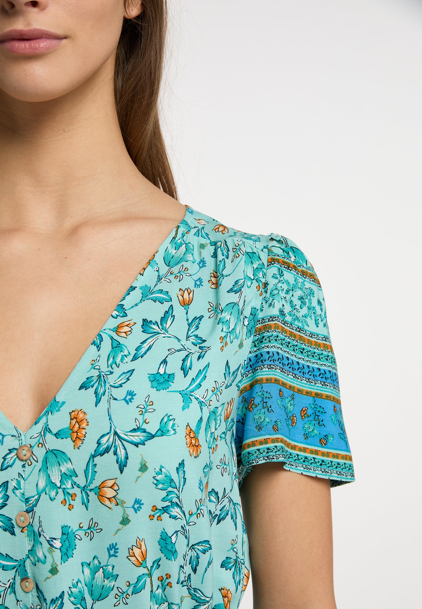 usha FESTIVAL Women's Short Sleeve Blouse