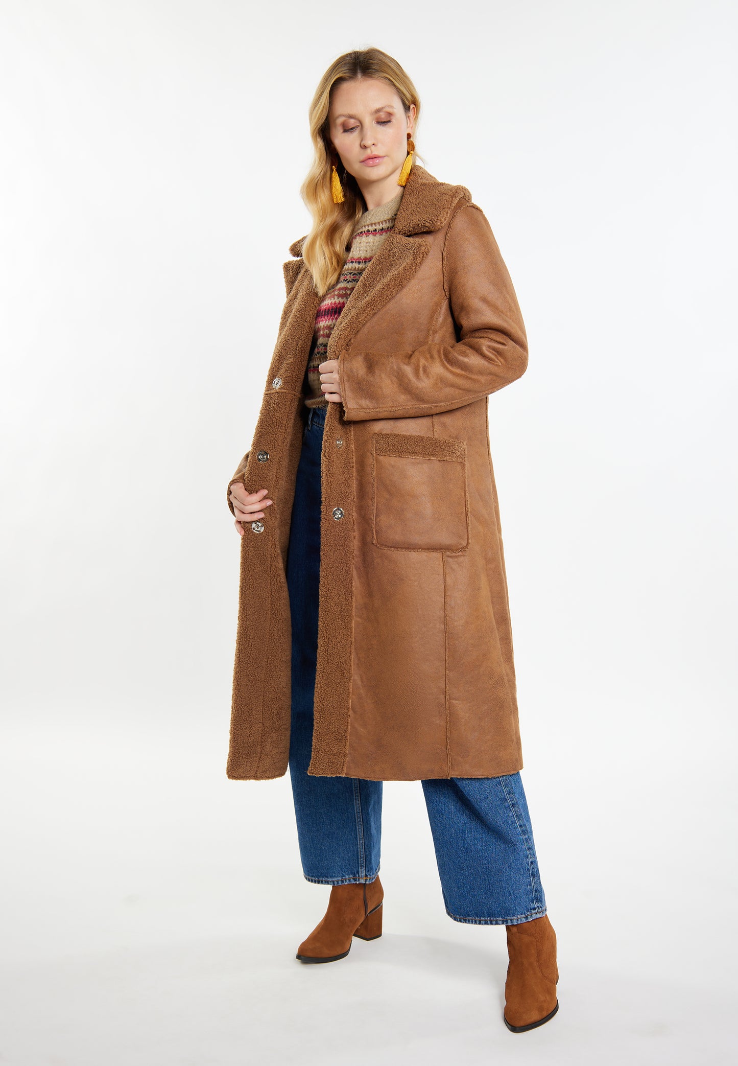 usha FESTIVAL Women's Fake Fur Coat