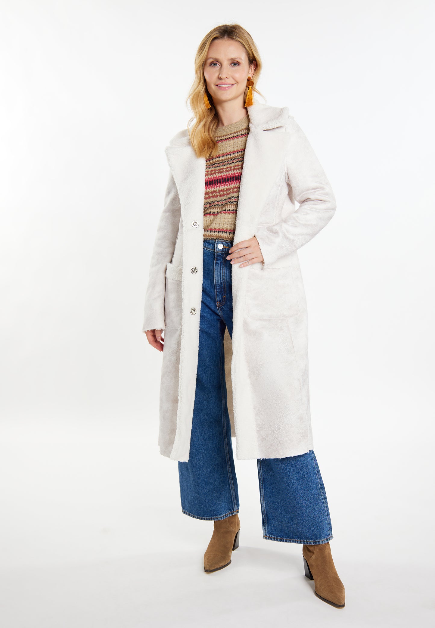 usha FESTIVAL Women's Fake Fur Coat