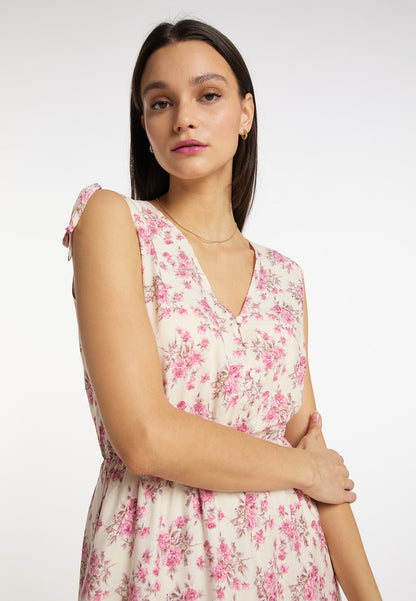 usha Damen's Kleid mit Blumenmuster