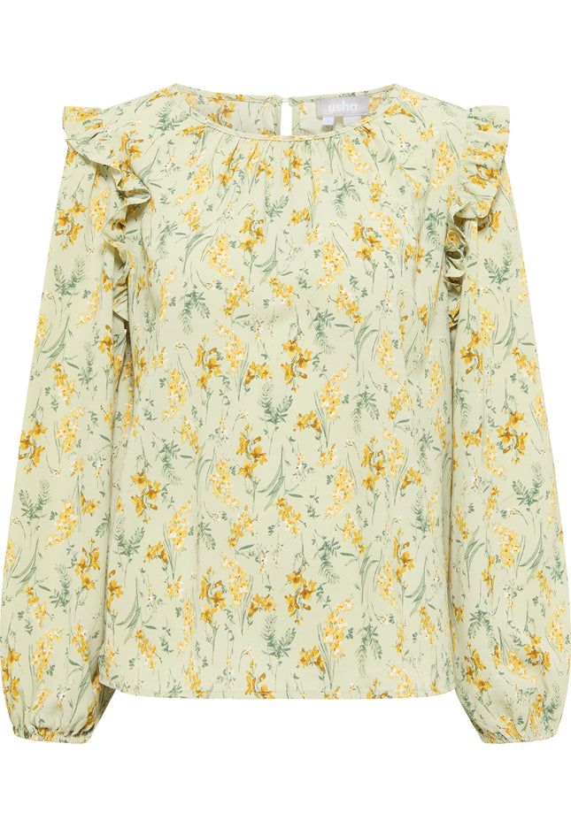usha Damen Bluse mit floralem Druck