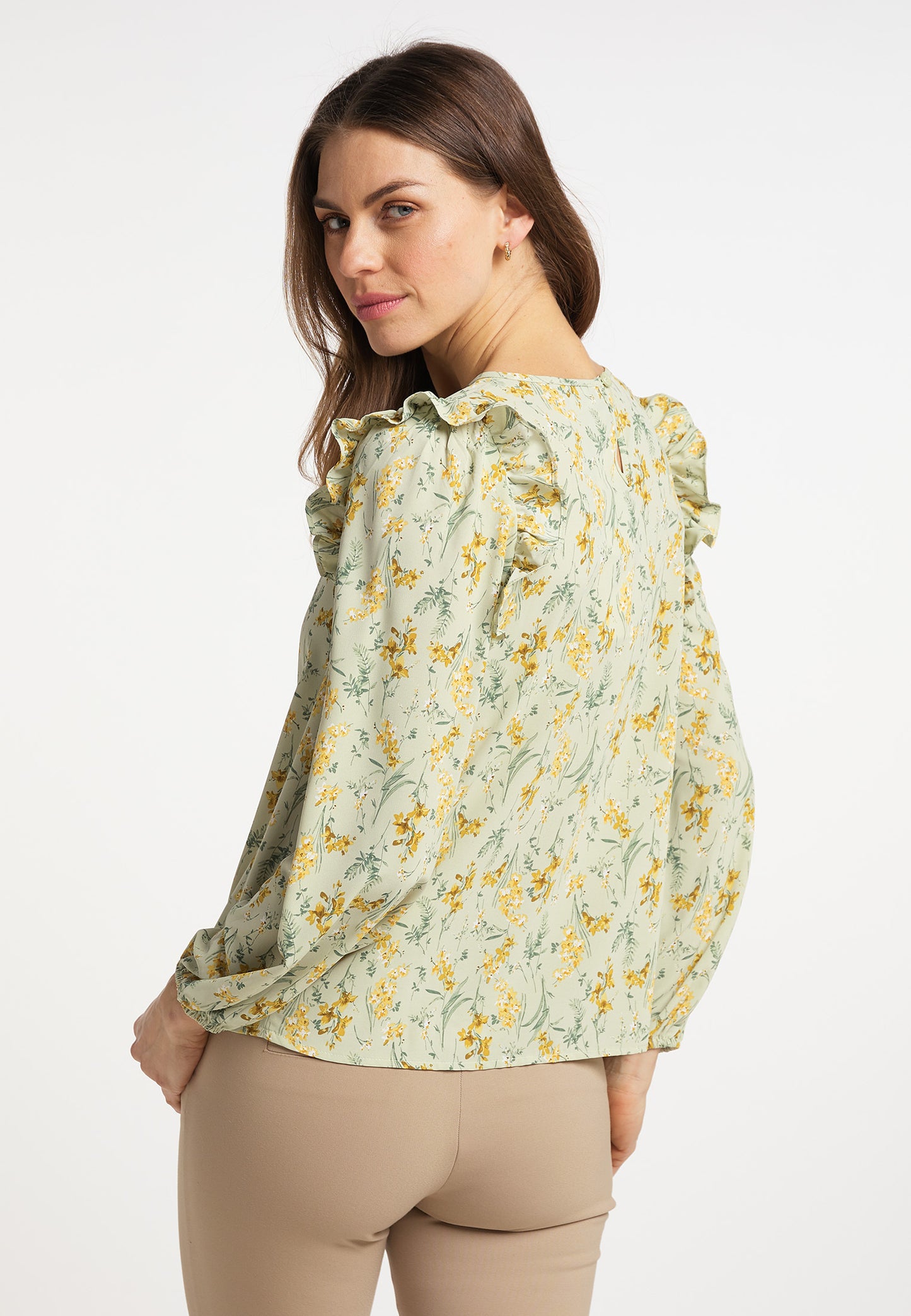 usha Damen Bluse mit floralem Druck