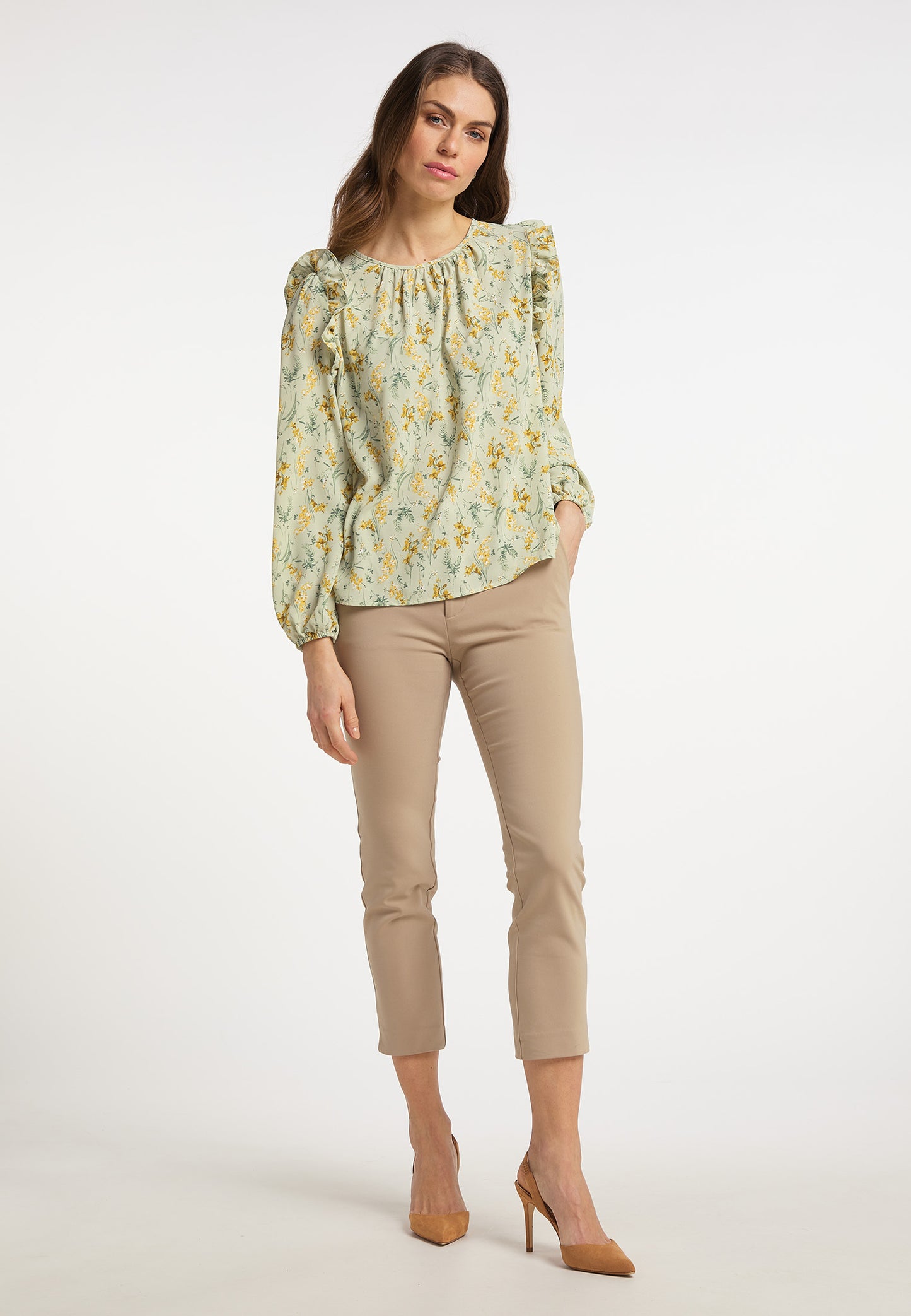 usha Damen Bluse mit floralem Druck