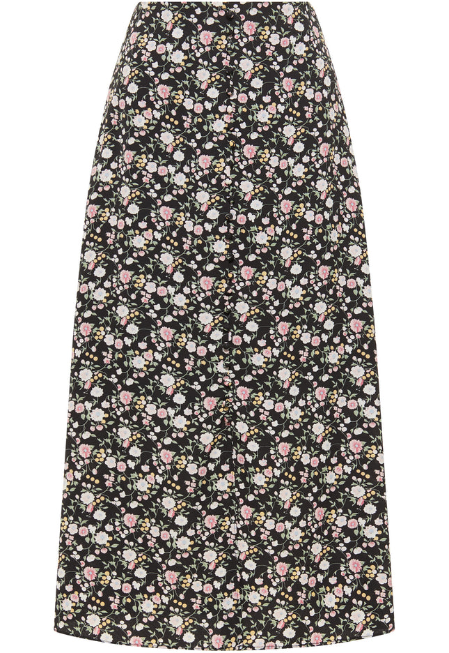 usha Damen Midi-Rock mit Blumenmuster