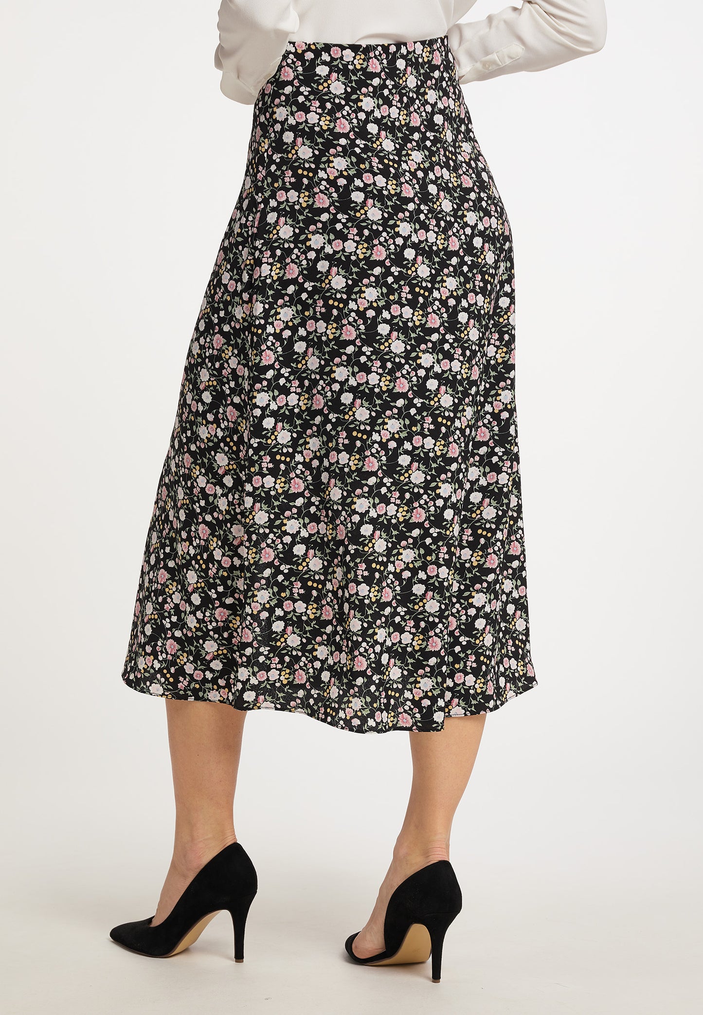 usha Damen Midi-Rock mit Blumenmuster
