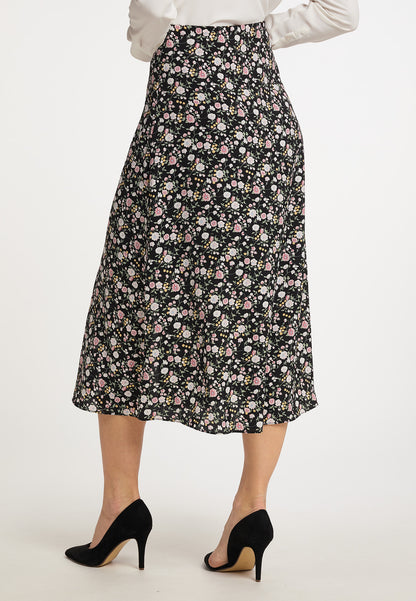 usha Damen Midi-Rock mit Blumenmuster