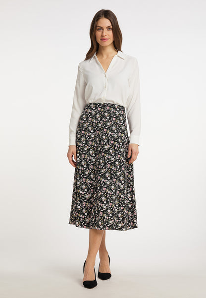 usha Damen Midi-Rock mit Blumenmuster