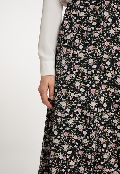 usha Damen Midi-Rock mit Blumenmuster