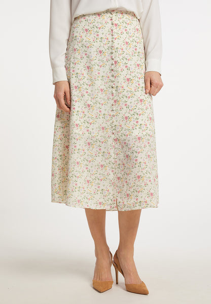 usha Damen Midi-Rock mit Blumenmuster
