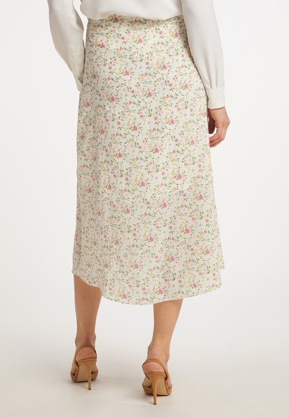 usha Damen Midi-Rock mit Blumenmuster