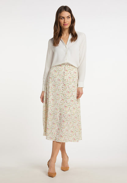 usha Damen Midi-Rock mit Blumenmuster