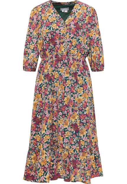 usha Damen Floral Print Midi Kleid