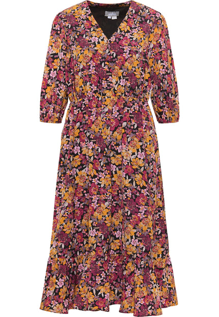 usha Damen Floral Print Midi Kleid