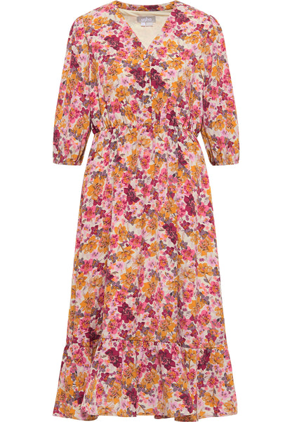 usha Damen Floral Print Midi Kleid