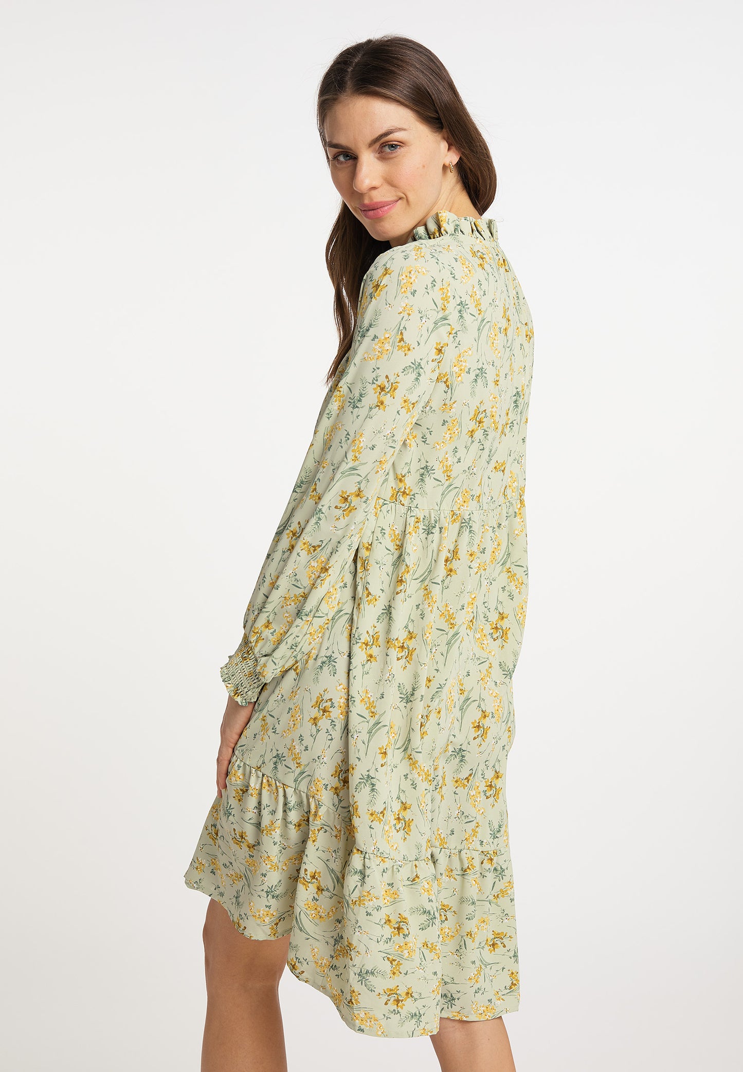usha Damen's Kleid mit Blumenmuster