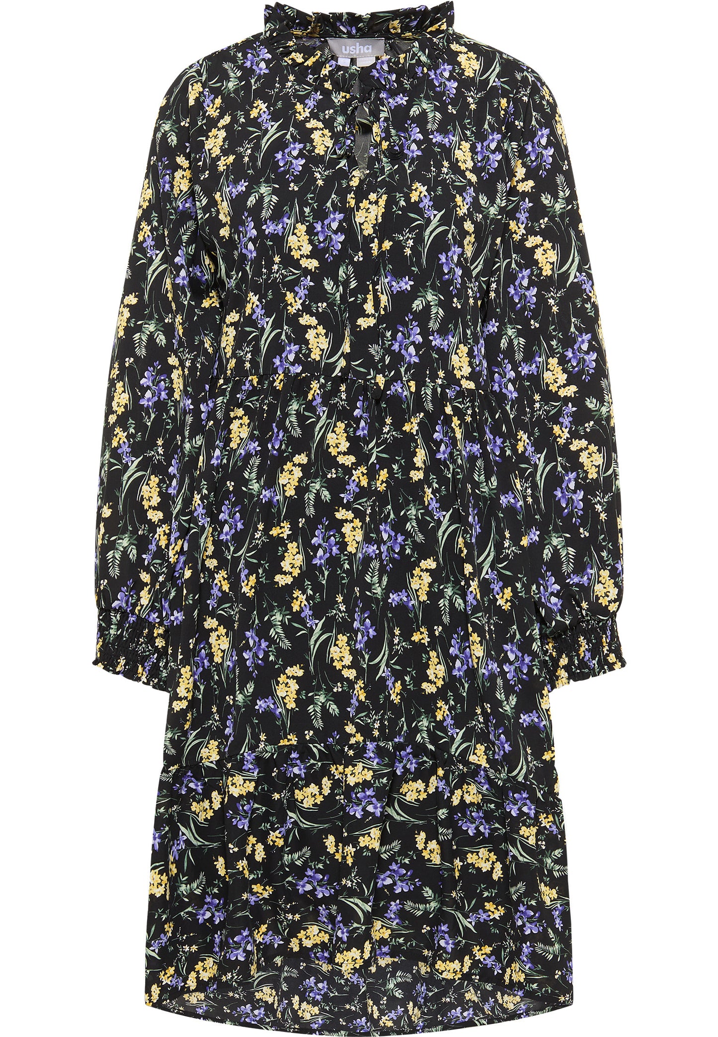 usha Damen's Kleid mit Blumenmuster