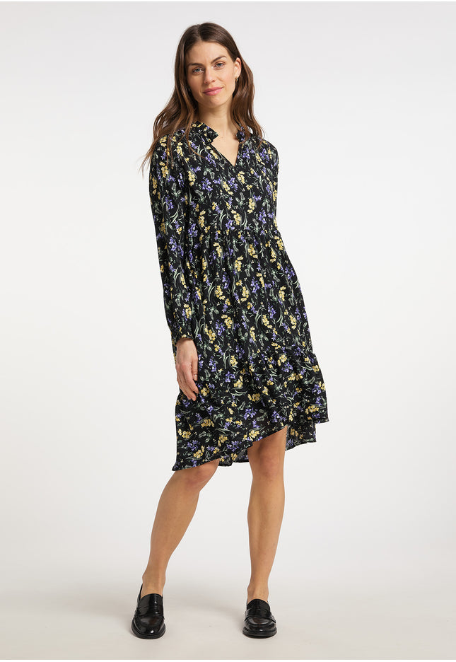 usha Damen's Kleid mit Blumenmuster