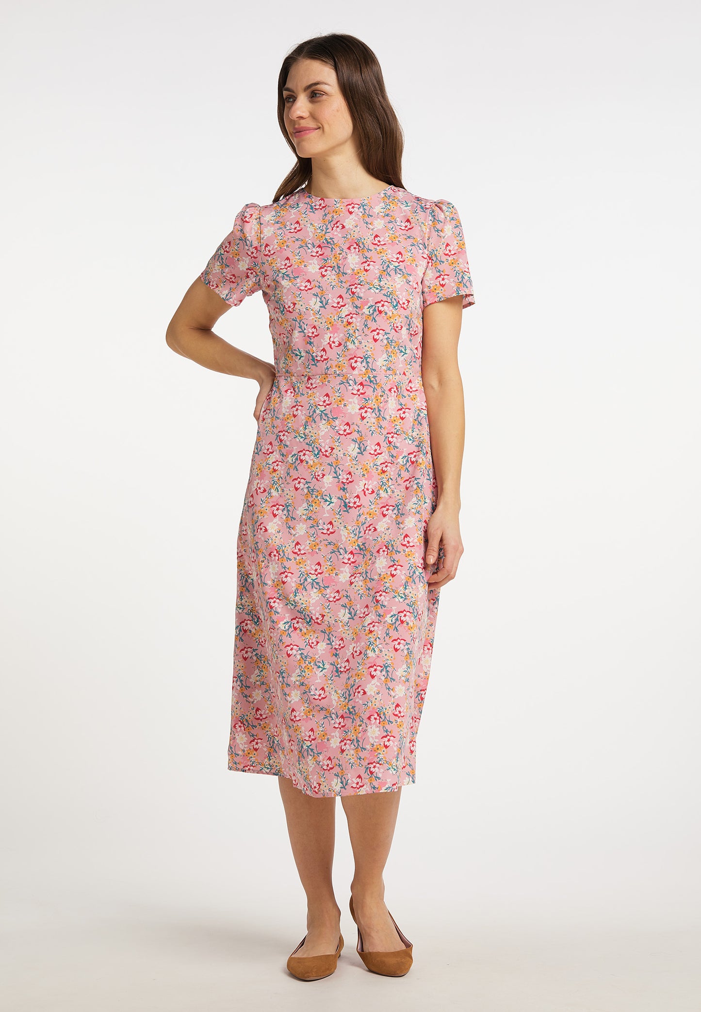 usha Damen Midi Kleid