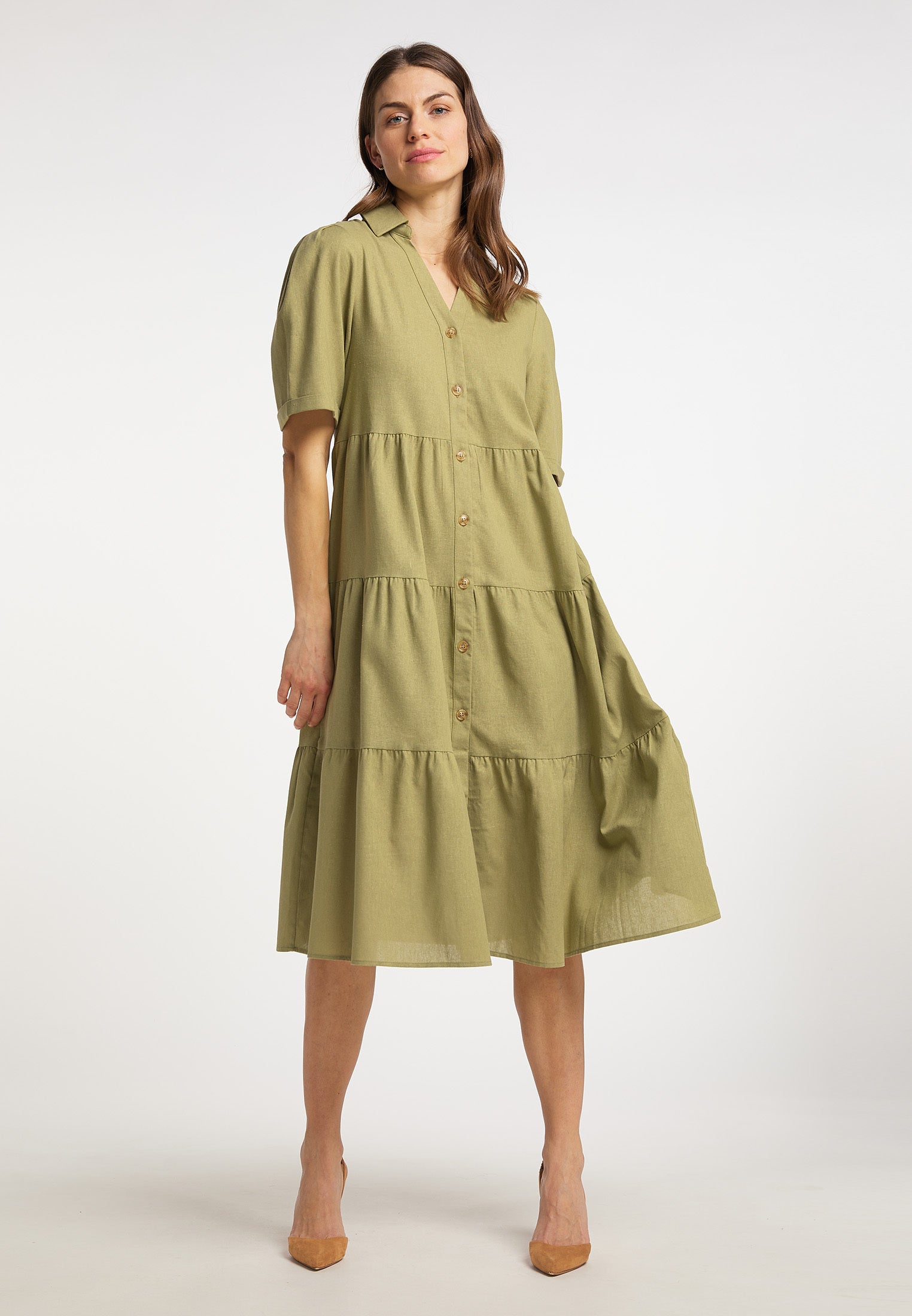 usha Damen's Wide Midi Kleid
