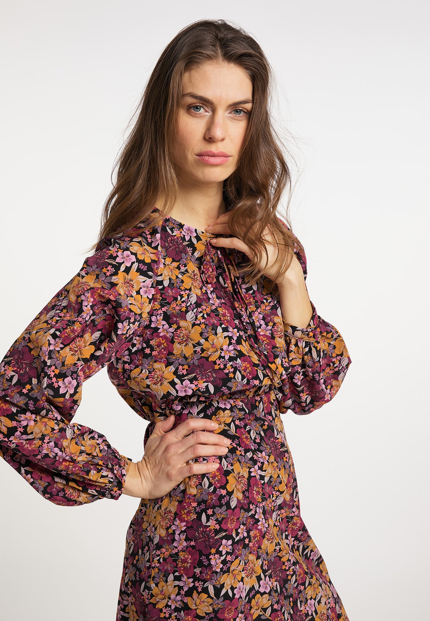 usha Damen Floral Print Maxi Kleid