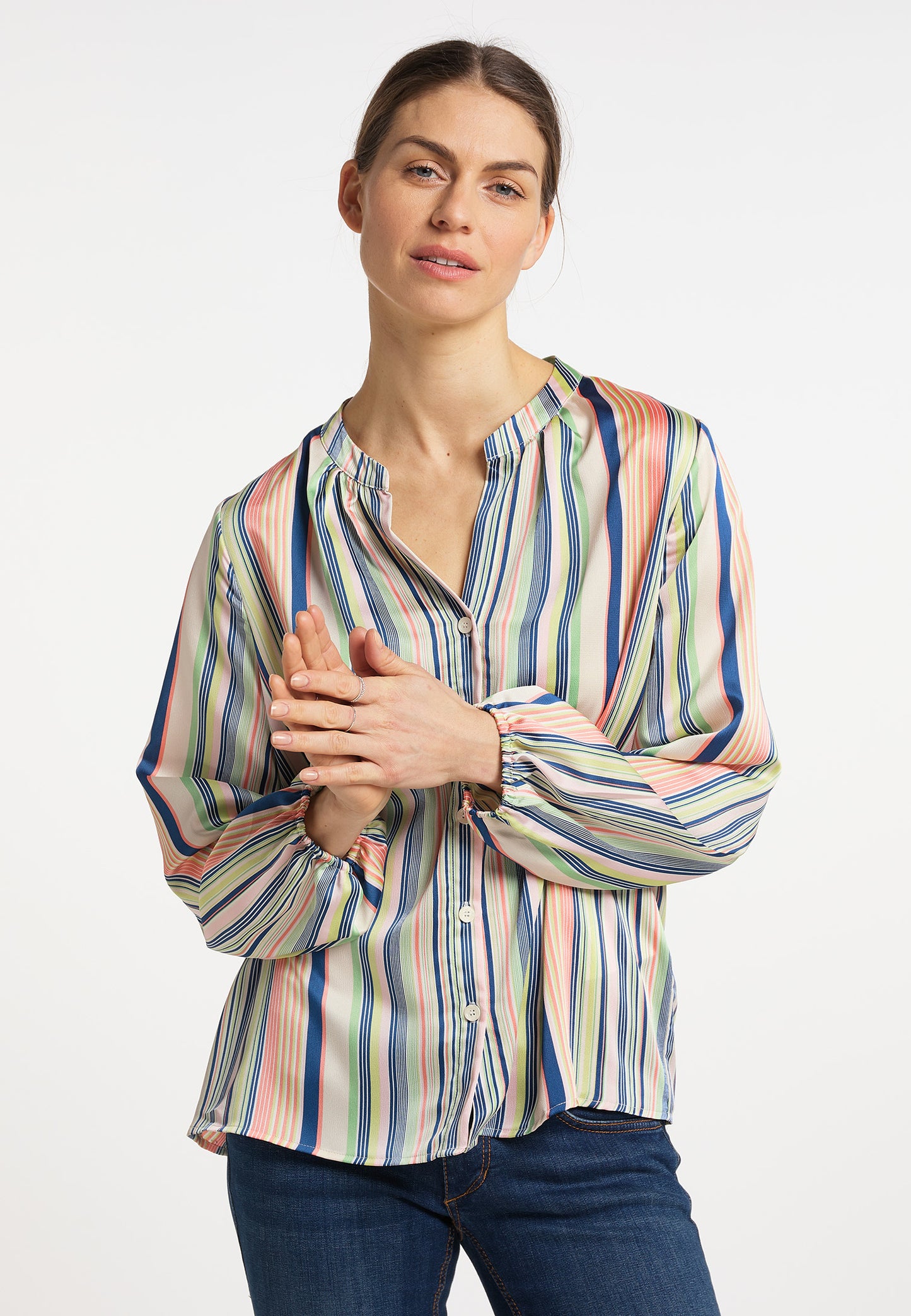 usha BLUE LABEL Women's Striped Blouse
