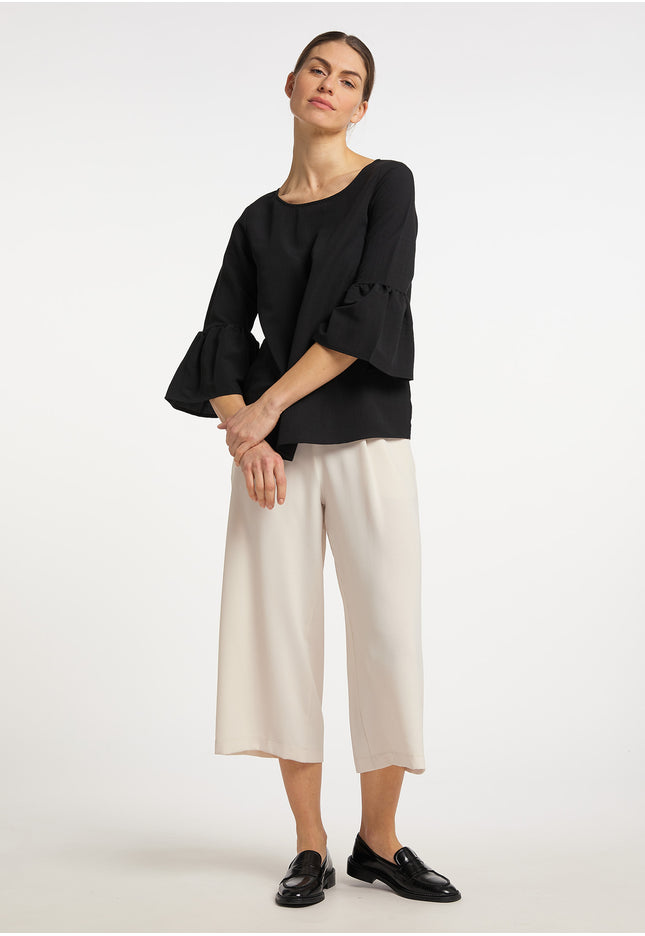 usha WHITE LABEL Women's Blouse With Trumpet Sleeves