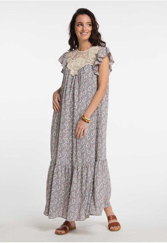 usha FESTIVAL Women's Maxi Dress With All Over Print