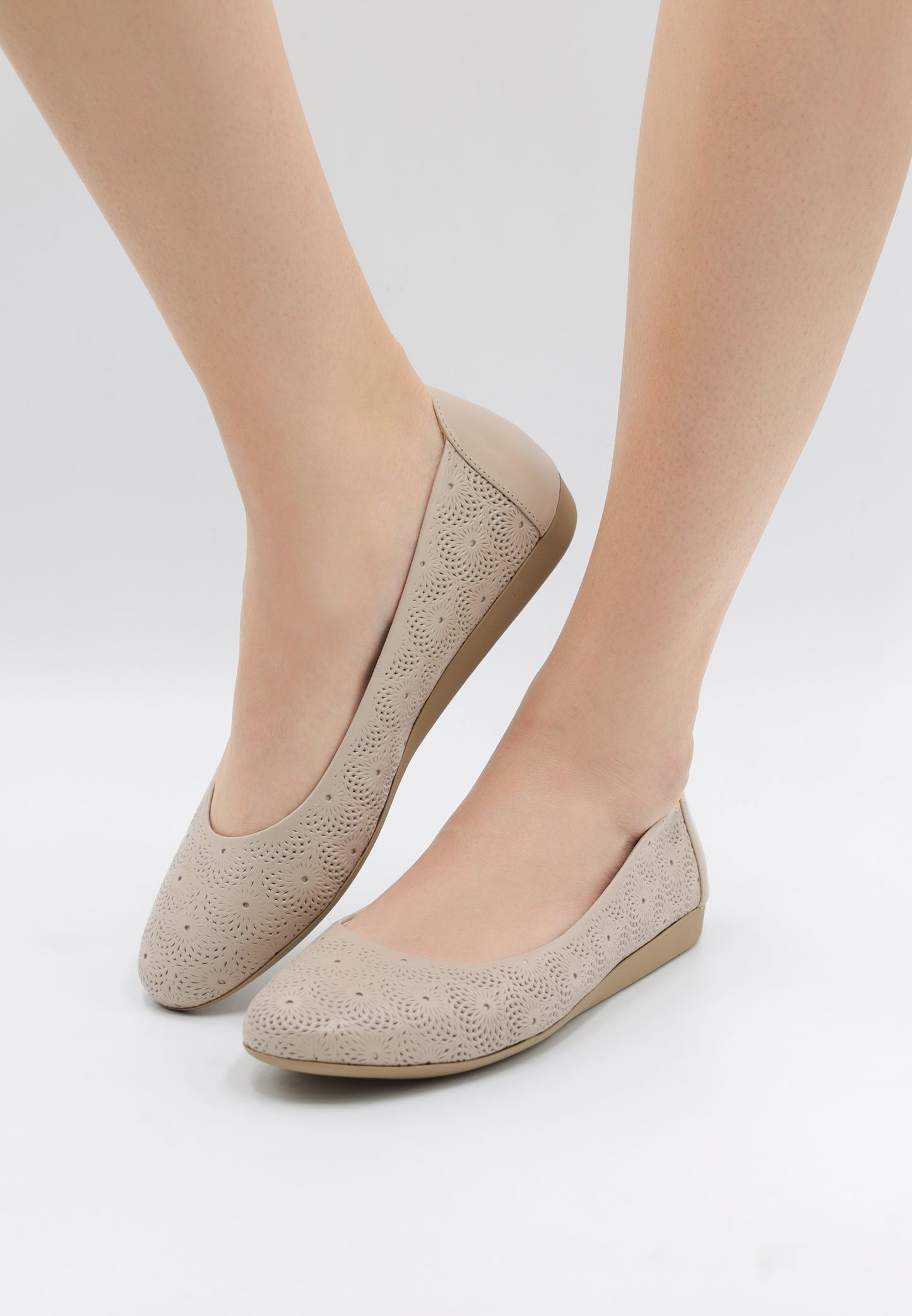 usha Damen Leder Ballerinas