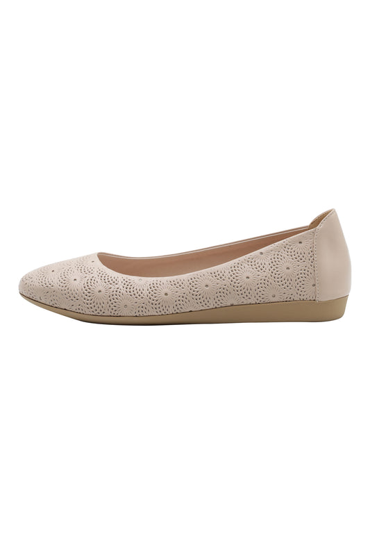 usha Women's Leather Ballerinas