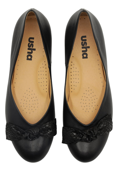 usha Damen Leder Ballerinas