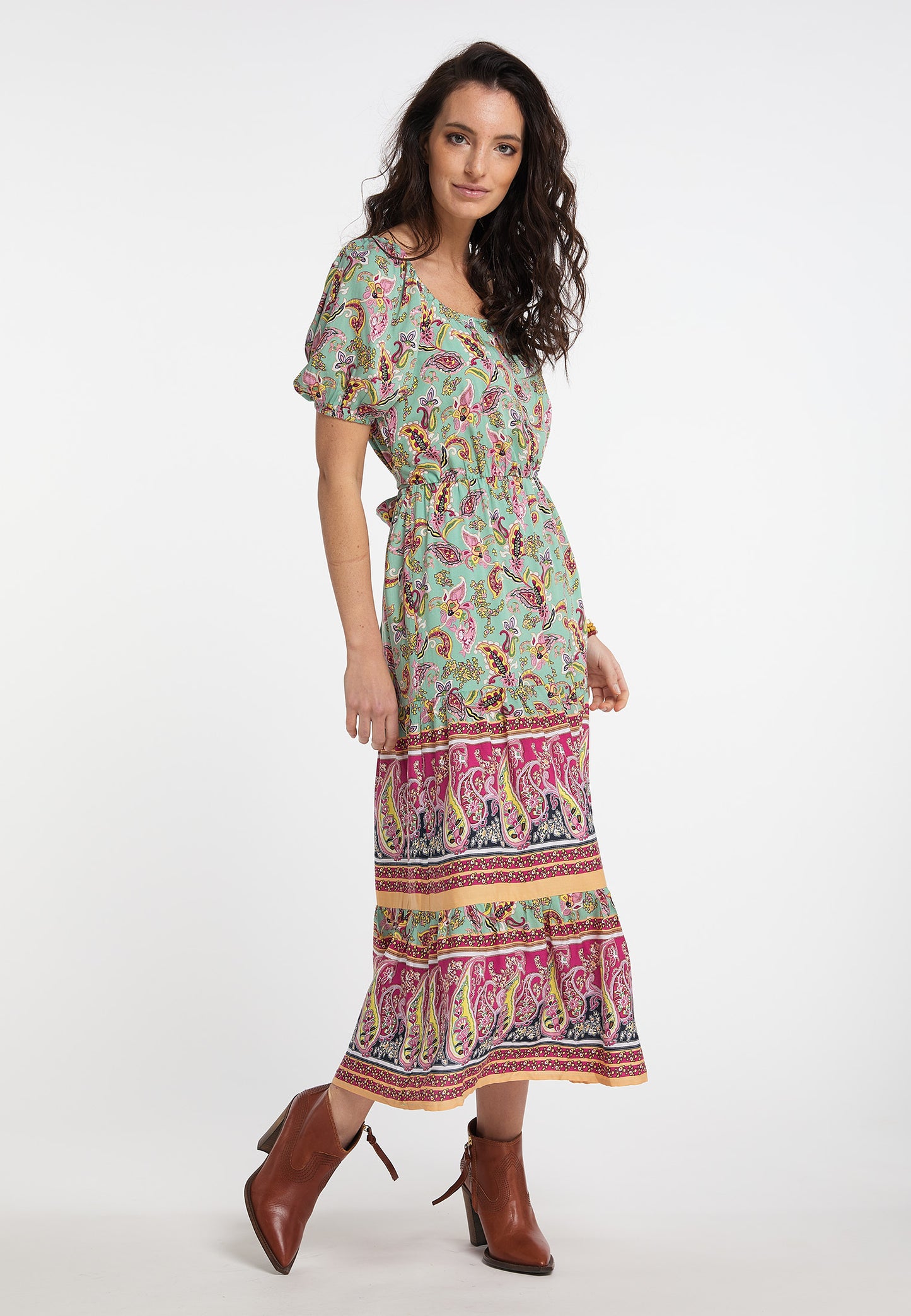 usha FESTIVAL Kobiety's Paisley Print Midi Sukienka