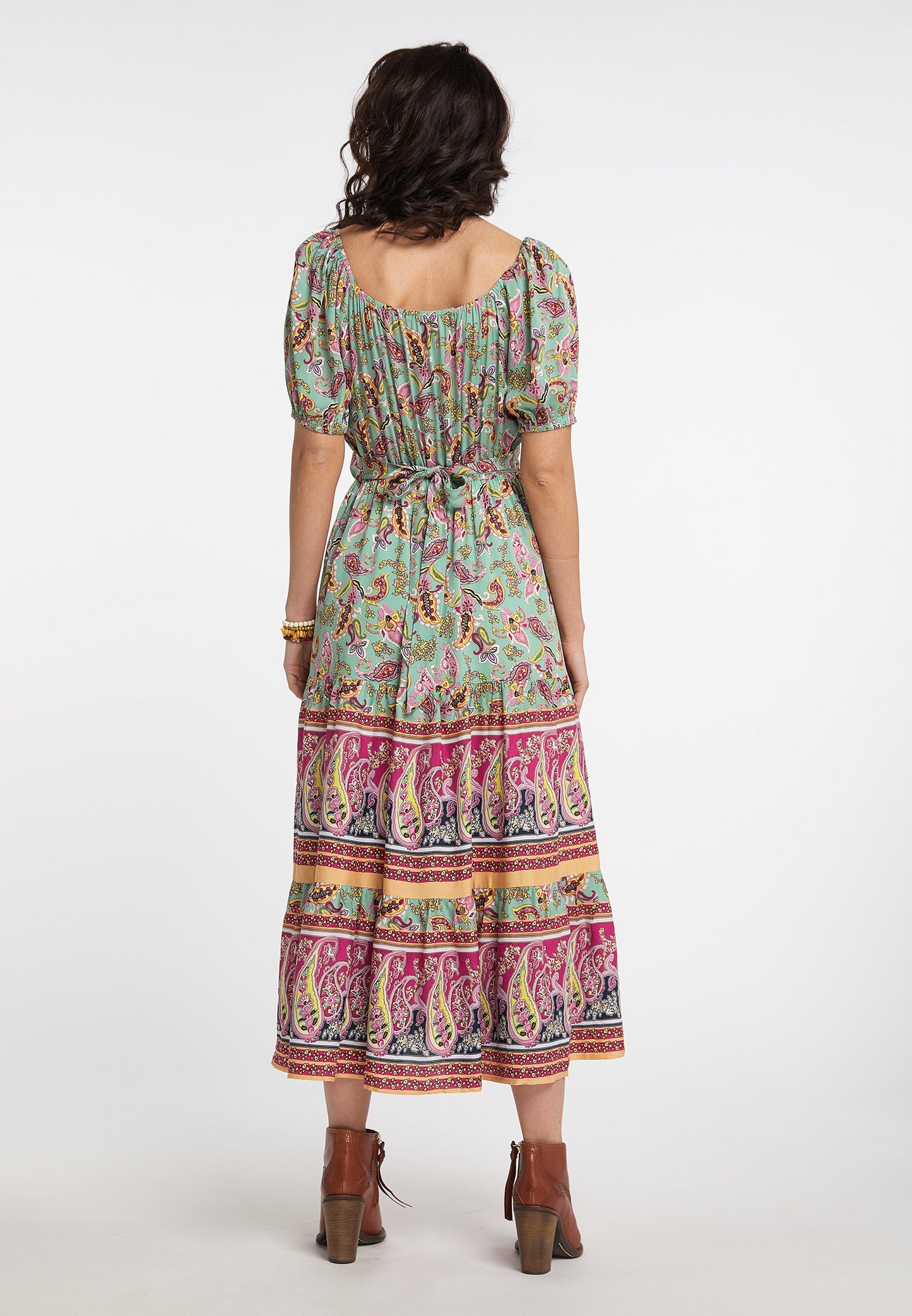 usha FESTIVAL Kobiety's Paisley Print Midi Sukienka