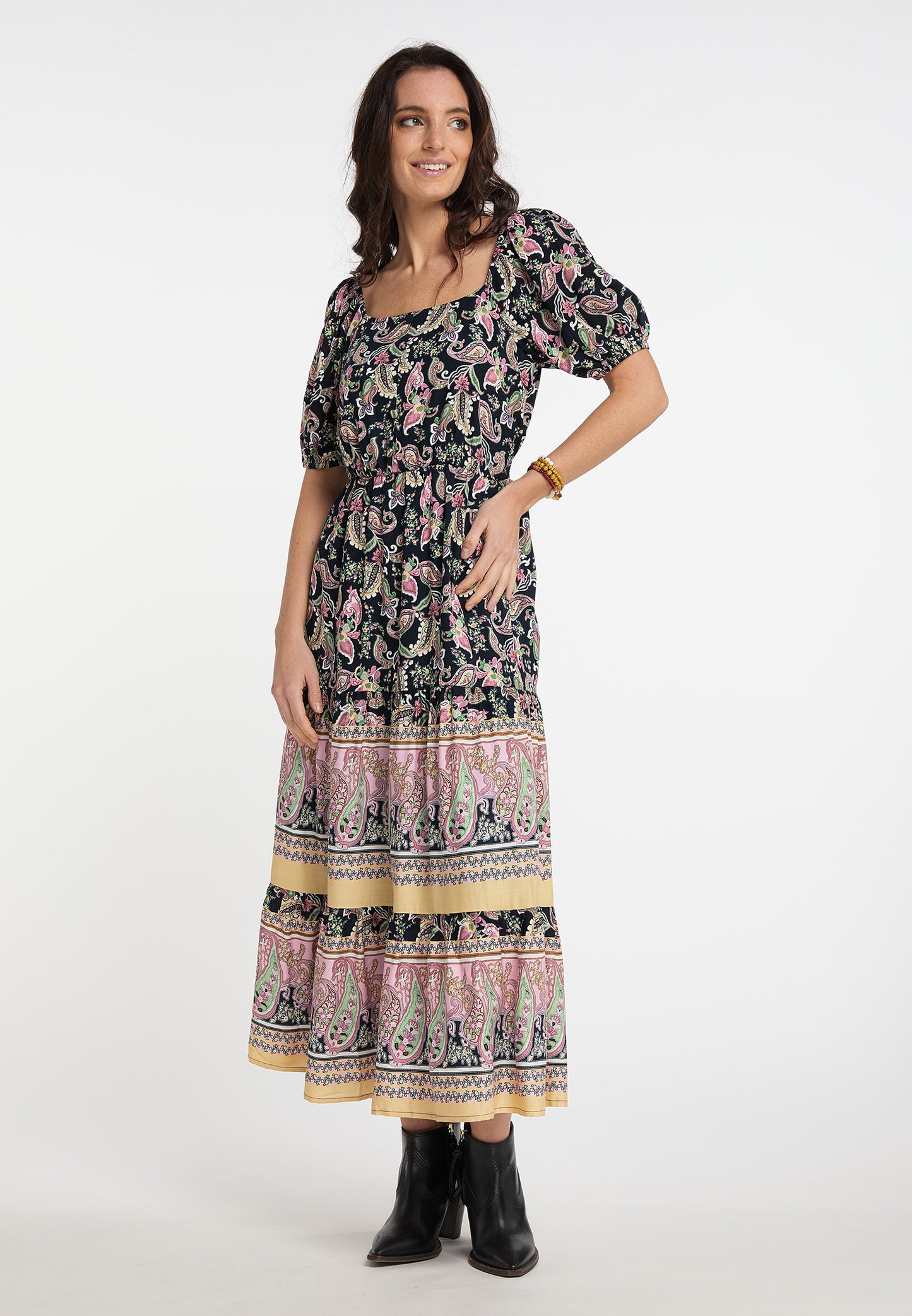 usha FESTIVAL Kobiety's Paisley Print Midi Sukienka
