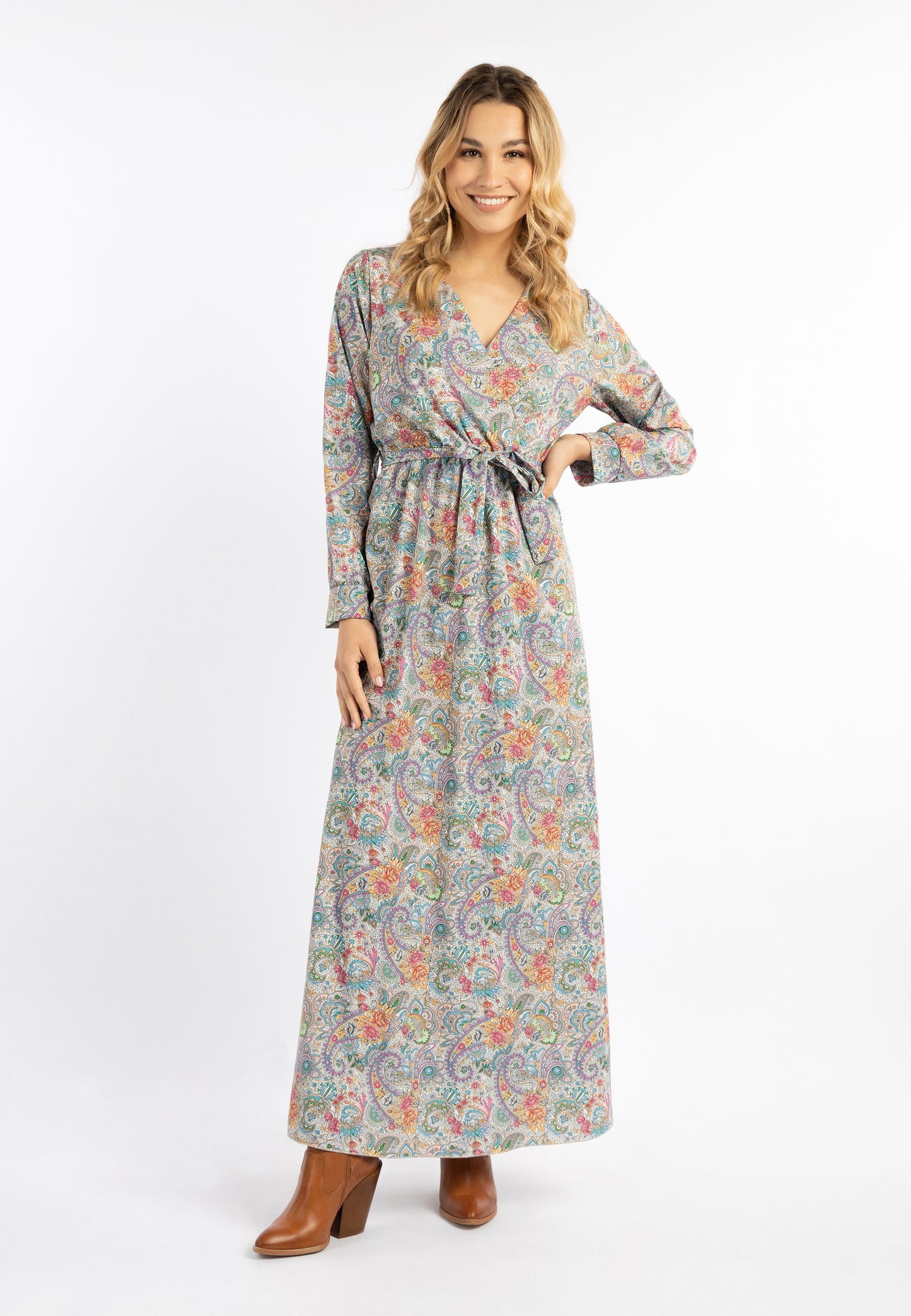 usha FESTIVAL Kobiety's Paisley Print Maxi Sukienka
